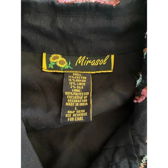 Mirasol Women's Black Long Sleeve Collard Button Down Jackets Size Large - Picture 4 of 5